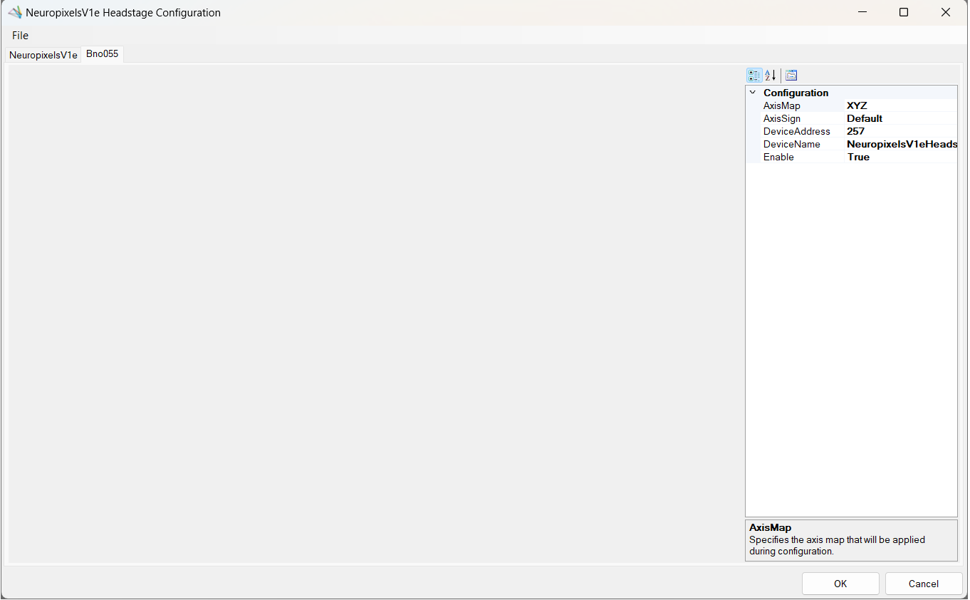 Headstage Configuration GUI with Bno055