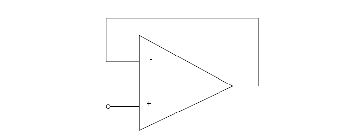 an amplifier with the output and negative terminal connected