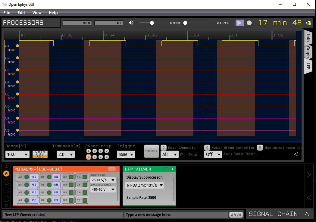 NI-DAQmx plugin USB-6001 grounded unused analog inputs