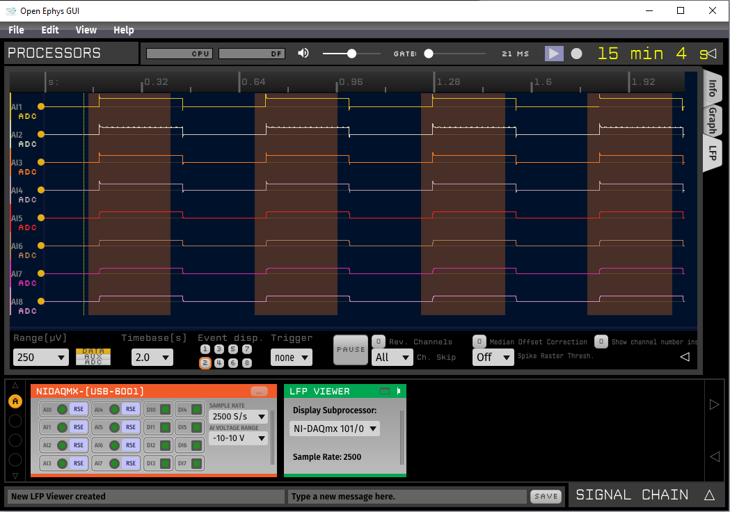 NI-DAQmx plugin USB-6001 ghosting with single analog channel