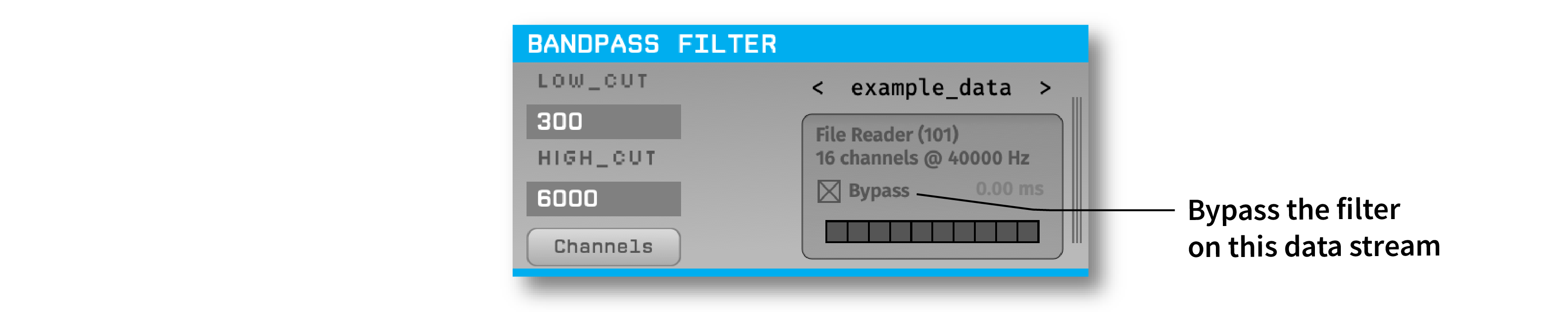 Annotated Bandpass Filter bypass operation