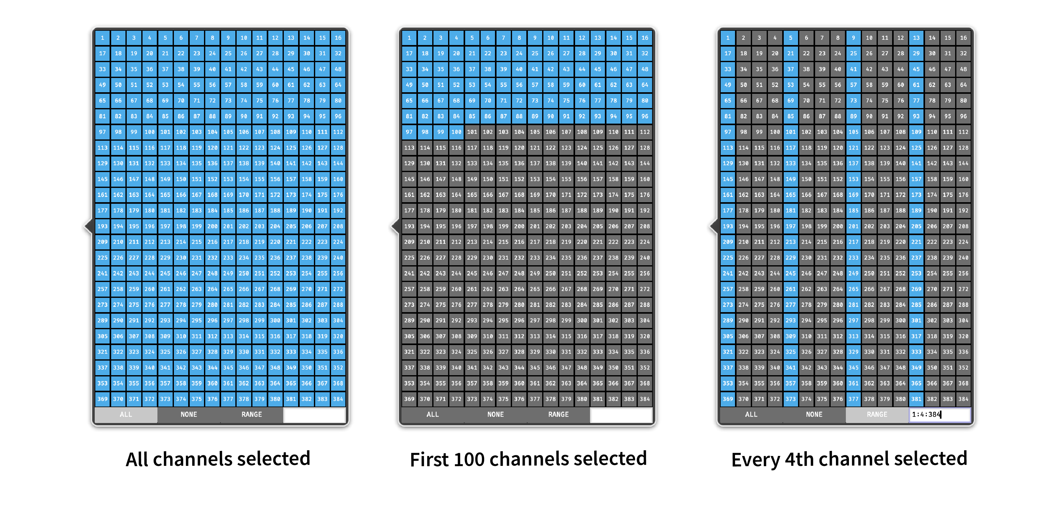 Example channel configurations