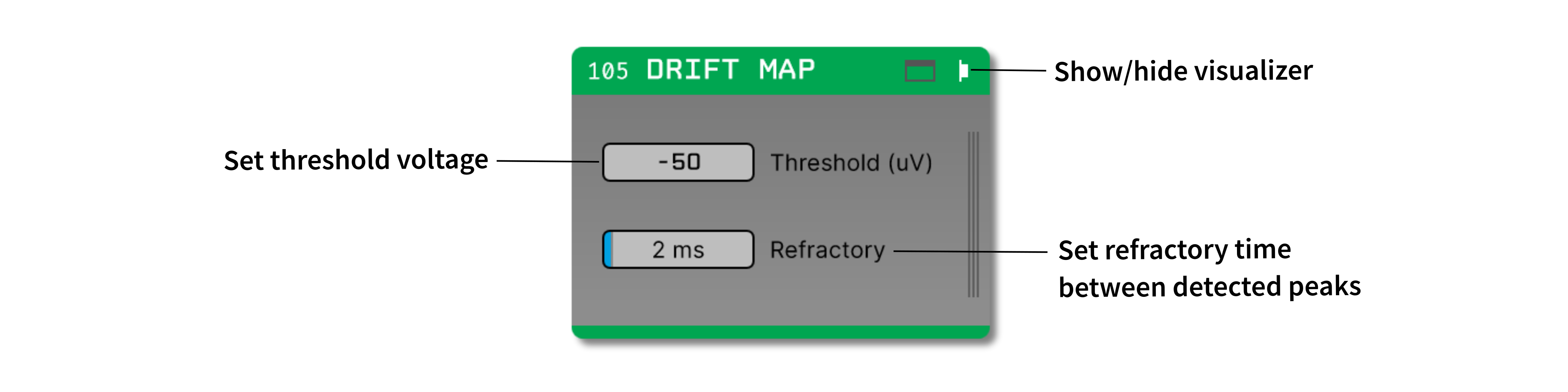 Drift Map plugin editor interface