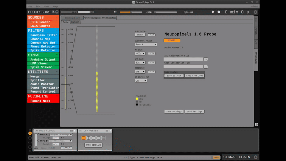 GIF Illustrating Neuropixels 1.0e Electrode Selection
