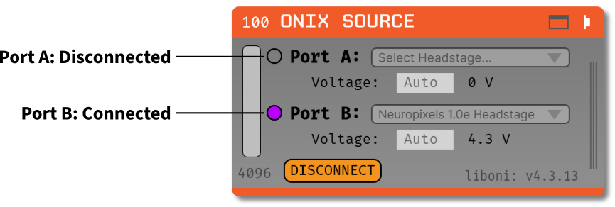 Port Status Indicators in the ONIX Source plugin
