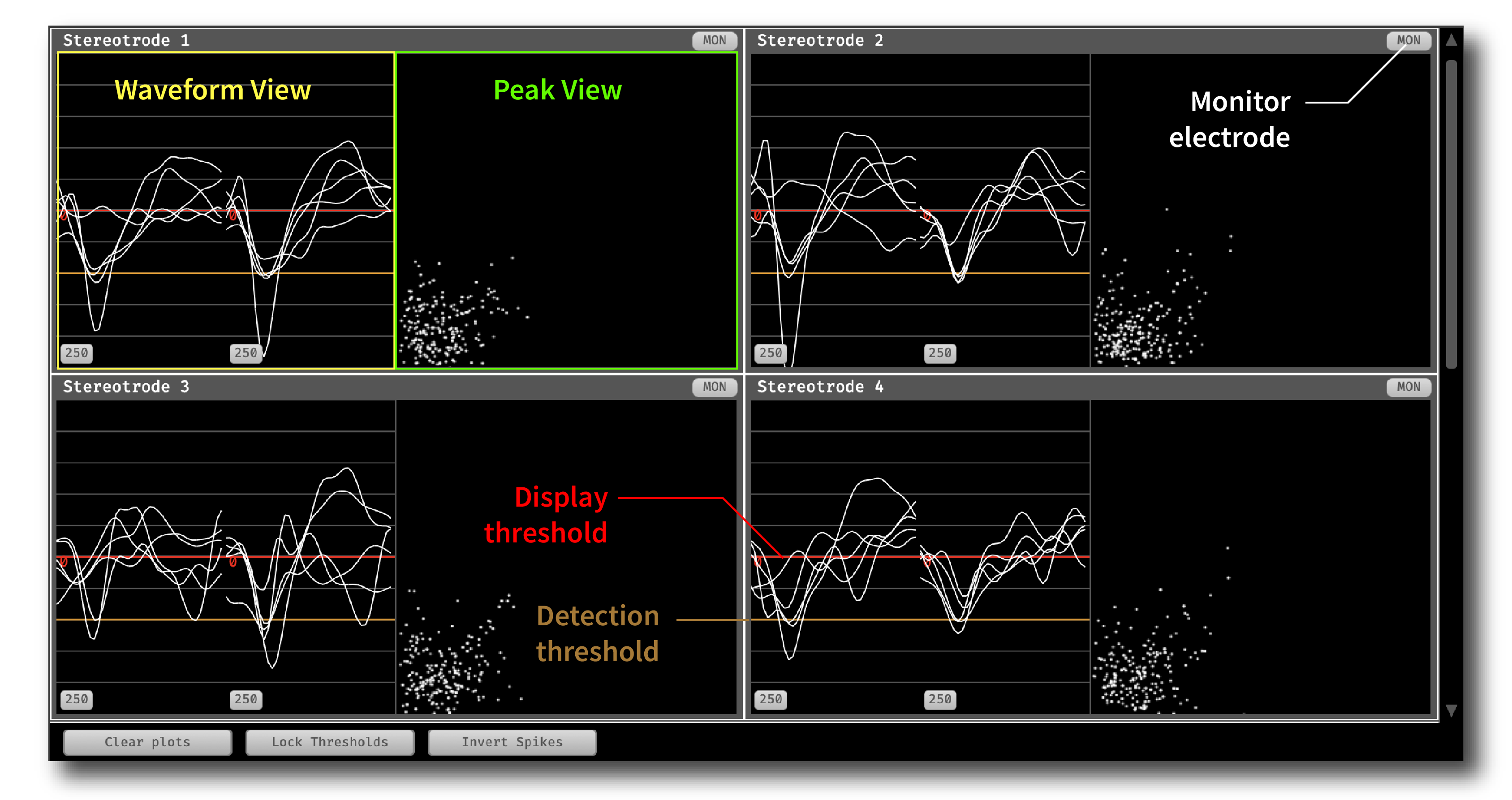 Annotated Spike Viewer settings interface
