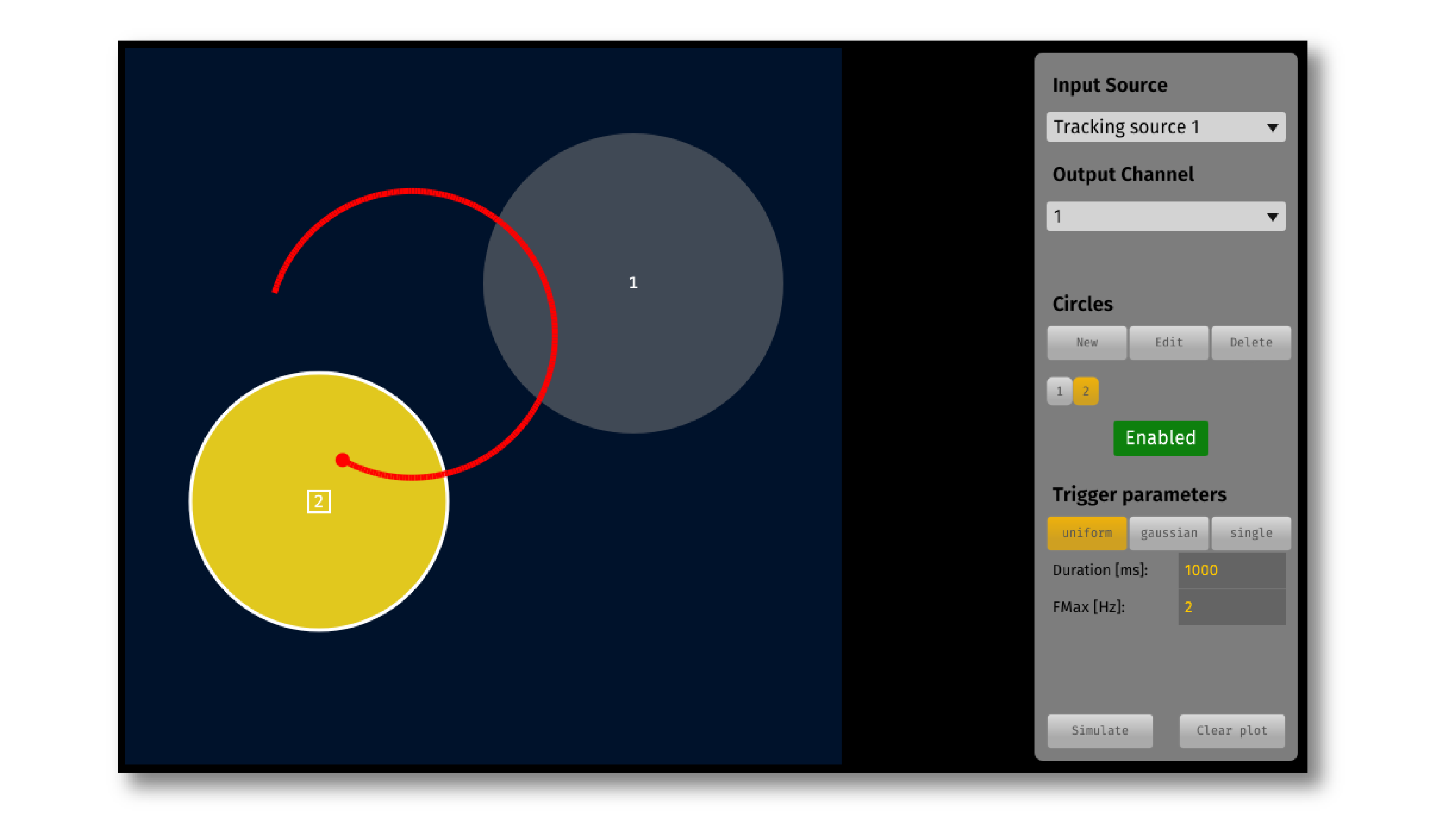 Screenshot of the Tracking Visualizer plugin.