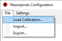 Load IMEC calibration selected